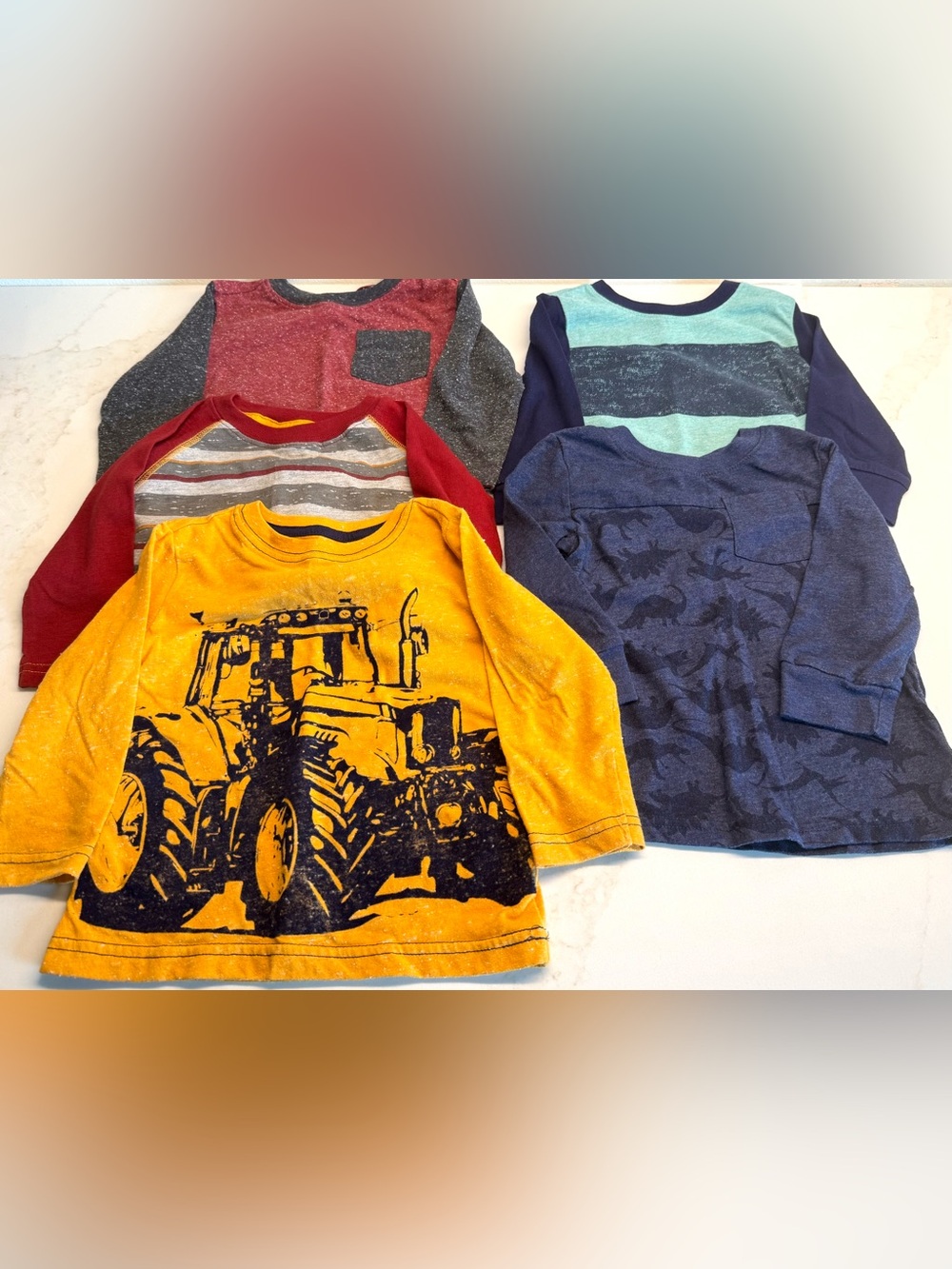 18M Boys Long Sleeve Shirt Bundle | Peanut & Ollie & Cat & Jack